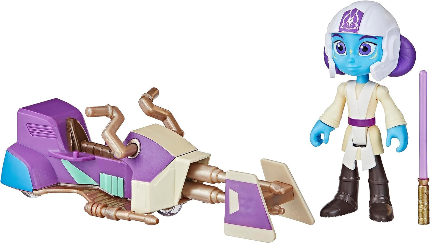 Star Wars Young Jedi Adventures Lys Solay Action Figure & Speeder Bike Vehicle