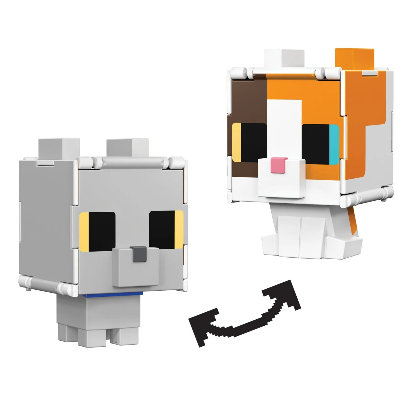 Minecraft Flippin’ Figs Figures Collection, 2-in-1 Fidget Play - Calico cat