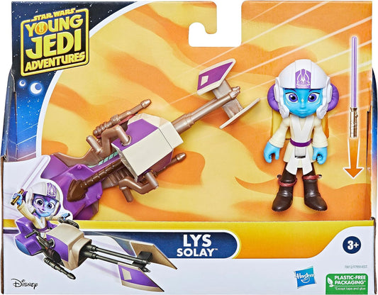 Star Wars Young Jedi Adventures Lys Solay Action Figure & Speeder Bike Vehicle