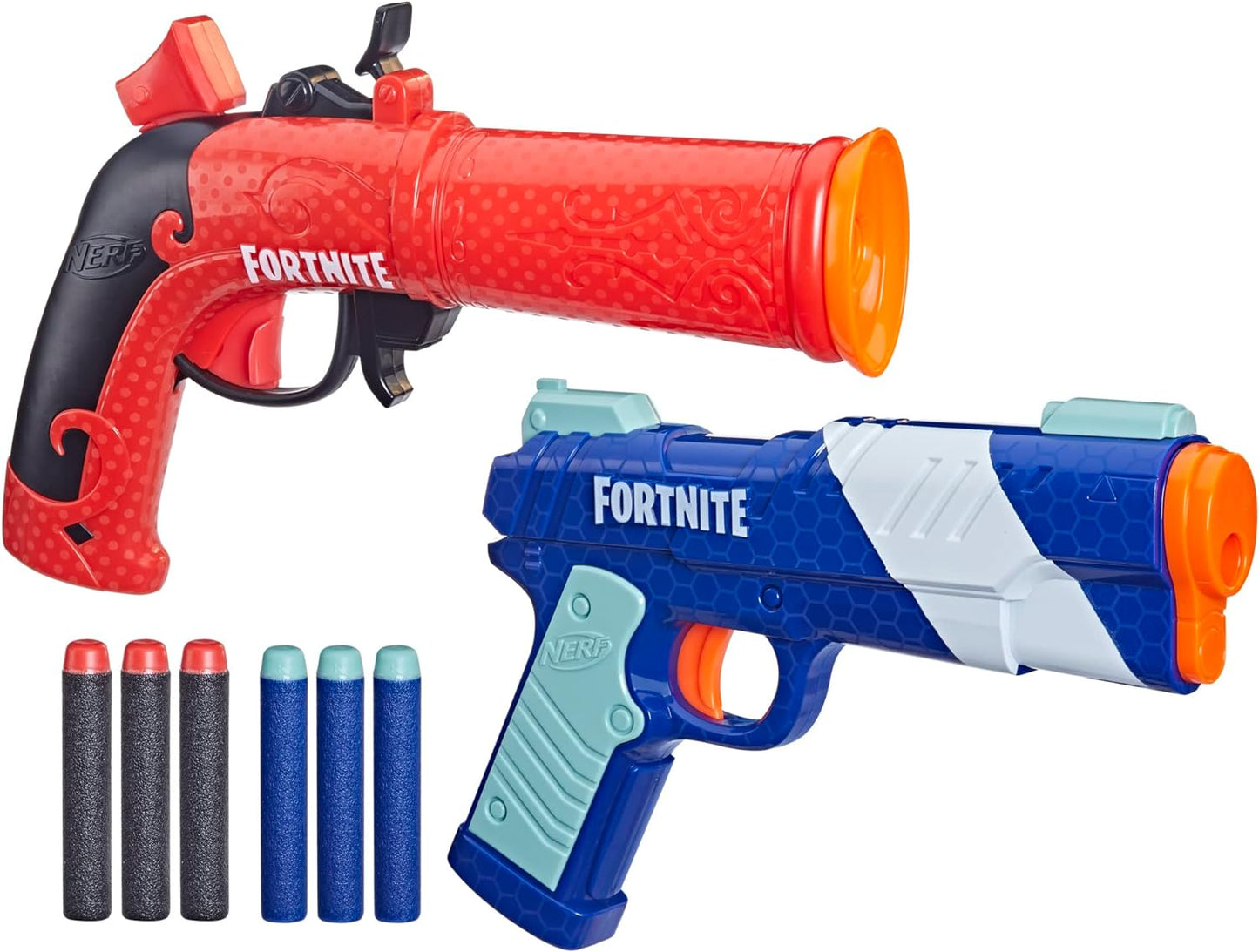 Nerf Fortnite Dual Pack Includes 2 Blasters (Flint-Knock & LP) and 6 Elite Foam Darts