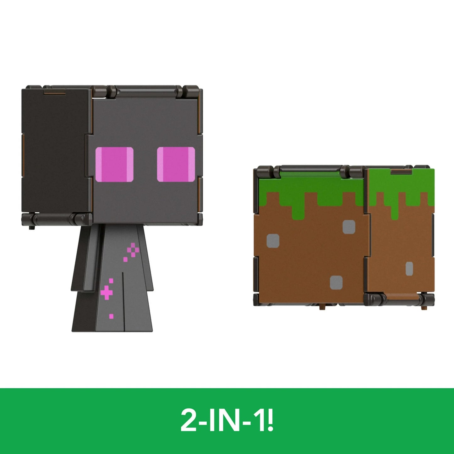 Minecraft Flippin’ Figs Figures Collection, 2-in-1 Fidget Play - Enderman