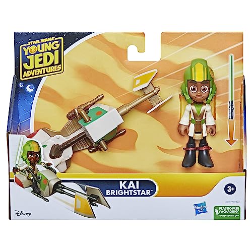 Star Wars Young Jedi Adventures Kai Brightstar Figure & Speeder Bike Vehicle